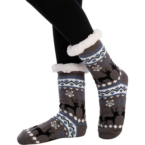 4pcs Deer Pattern Christmas Slipper Socks 7 4pcs Deer Pattern Christmas Slipper Socks - Image 5