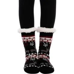 4pcs Deer Pattern Christmas Slipper Socks 13 4pcs Deer Pattern Christmas Slipper Socks -Christmas Favors Shop 4pcs Deer Pattern Christmas Slipper Socks 5