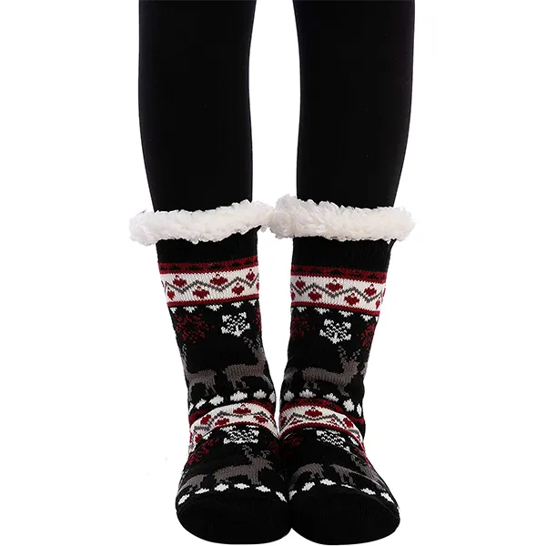 4pcs Deer Pattern Christmas Slipper Socks 8 4pcs Deer Pattern Christmas Slipper Socks - Image 6
