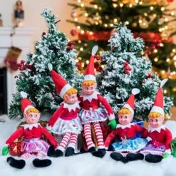 5Pcs Santa Couture Clothing Winter Skirts For Elf Doll