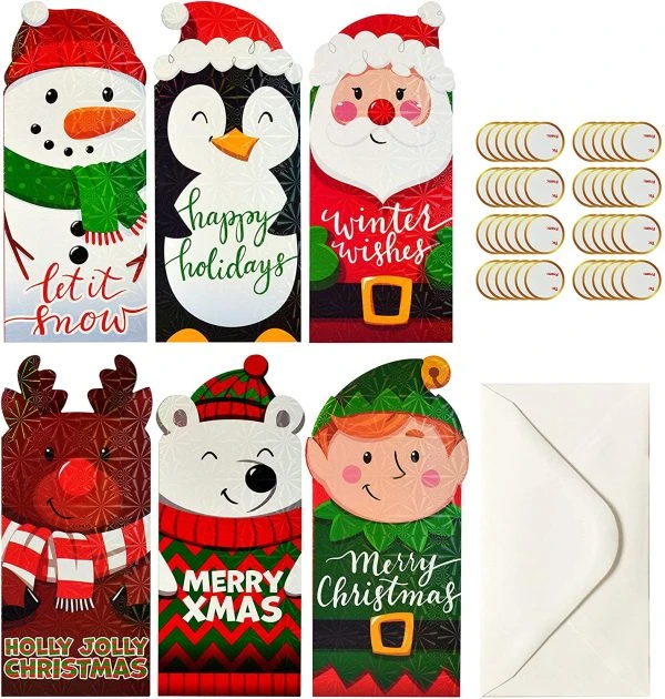 36Pcs Holographic Christmas Money Holder Cards 3 36Pcs Holographic Christmas Money Holder Cards