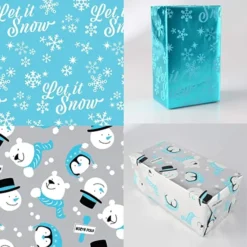 6pcs Christmas Foil Wrapping Paper Set -Christmas Favors Shop 6 Rolls Foil Wrapping Paper Set 4 600x600 1