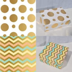 6 Rolls Gold Print Wrapping Paper 10 6 Rolls Gold Print Wrapping Paper -Christmas Favors Shop 6 Rolls Gold Print Wrapping Paper 3 600x600 1