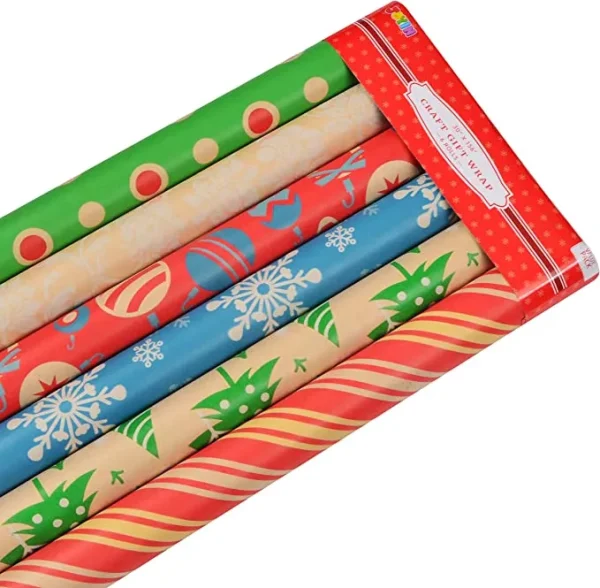 6 Rolls Kraft Wrapping Paper Set 8 6 Rolls Kraft Wrapping Paper Set - Image 6