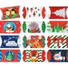 60pcs Christmas Pillow Boxes With 12 Colorful Designs -Christmas Favors Shop 60Pcs Foil Christmas Pillow Box 600x563 1
