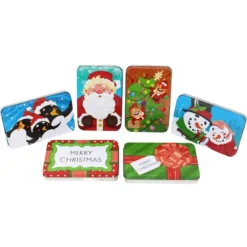 6pcs Christmas Gift Card Tin Holders