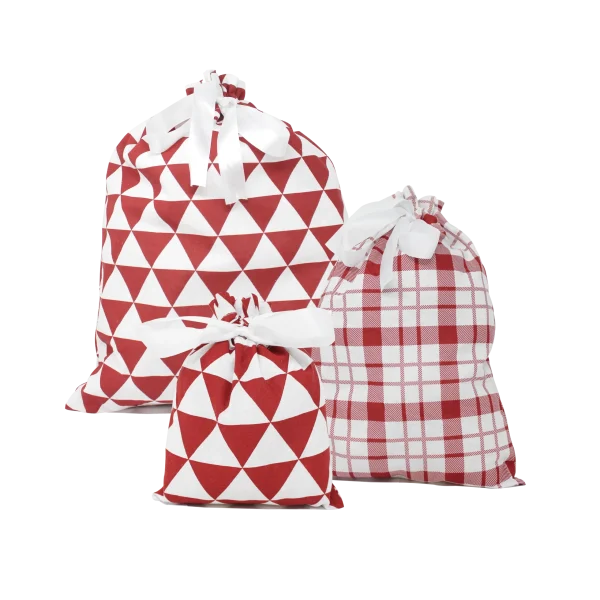 6Pcs Red Fabric Gift Bag 5 6Pcs Red Fabric Gift Bag - Image 3