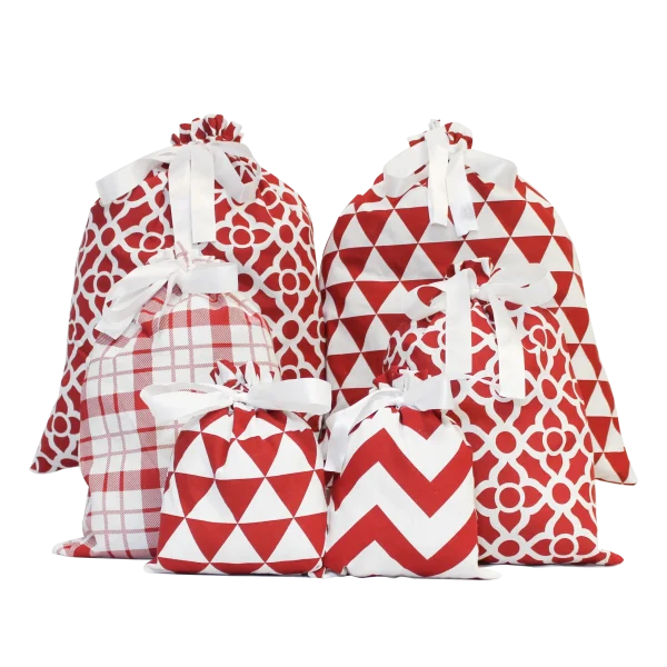 6Pcs Red Fabric Gift Bag 3 6Pcs Red Fabric Gift Bag