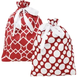 6pcs Elegant Red Christmas Fabric Gift Bags -Christmas Favors Shop 6Pcs Red Fabric Gift Bag In 3 Sizes 3 result 600x600 1