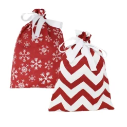 6pcs Elegant Red Christmas Fabric Gift Bags -Christmas Favors Shop 6Pcs Red Fabric Gift Bag In 3 Sizes 4 result 600x600 1