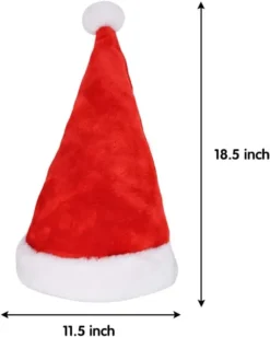 6Pcs Santa Hats With White Plush Trim And Red Velvet 13 6Pcs Santa Hats With White Plush Trim And Red Velvet -Christmas Favors Shop 6pcs Santa Hats With White Plush Trim And Red Velvet 6 result