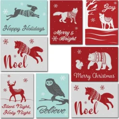 72pcs Christmas Animal Greeting Cards With Envelopes