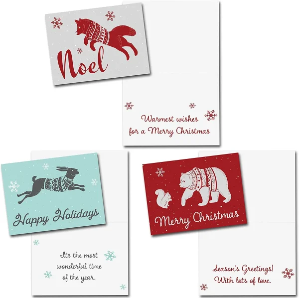 72pcs Christmas Animal Greeting Cards With Envelopes 7 72pcs Christmas Animal Greeting Cards With Envelopes - Image 5