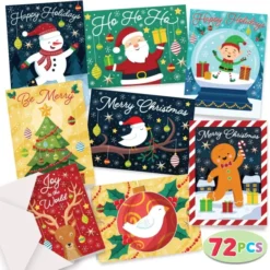 72pcs Christmas Greeting Cards -Christmas Favors Shop 72 Christmas Greeting Cards with Envelopes 2 result 600x599 1