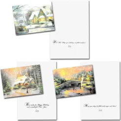 72pcs Snowy Town Christmas Greeting Cards -Christmas Favors Shop 72 Pcs Snowy Town Greeting Cards 4 result 600x602 1