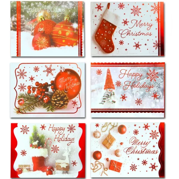 72Pcs Christmas Foil Holiday Greeting Cards 3 72Pcs Christmas Foil Holiday Greeting Cards