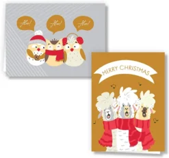 72pcs Cute Animal Christmas Greeting Cards -Christmas Favors Shop 72Pcs Cute Animal Wintertime Greeting Cards 3 result 600x562 1