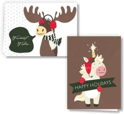 72pcs Cute Animal Christmas Greeting Cards -Christmas Favors Shop 72Pcs Cute Animal Wintertime Greeting Cards 4 result 600x551 1