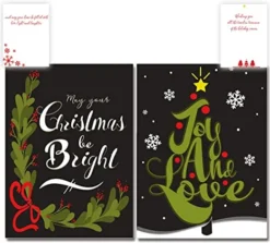 72pcs Christmas Artistic Black Collection Holiday Greeting Cards -Christmas Favors Shop 72Pcs Greeting Cards Black 6 5