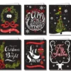 72pcs Christmas Artistic Black Collection Holiday Greeting Cards -Christmas Favors Shop 72Pcs Greeting Cards Black 6.25in 600x576 1