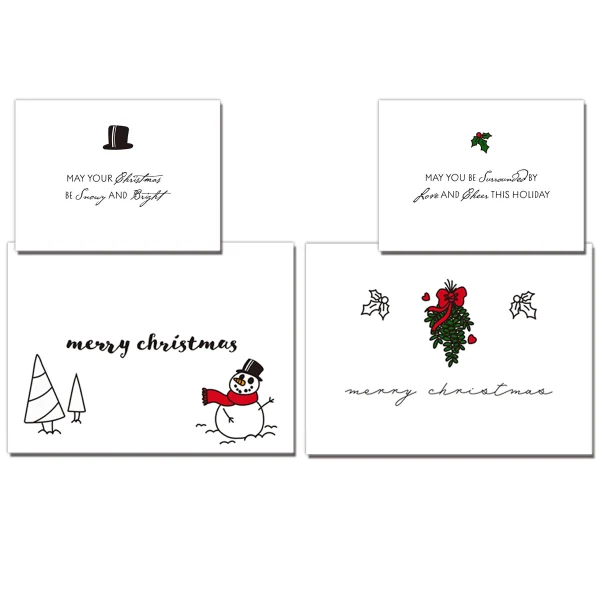 72pcs White Christmas Card Greetings 4.6in 4 72pcs White Christmas Card Greetings 4.6in - Image 2