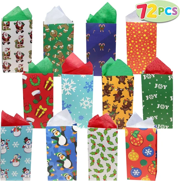 72pcs Christmas Goodie Bags Assorted Designs 4 72pcs Christmas Goodie Bags Assorted Designs - Image 2