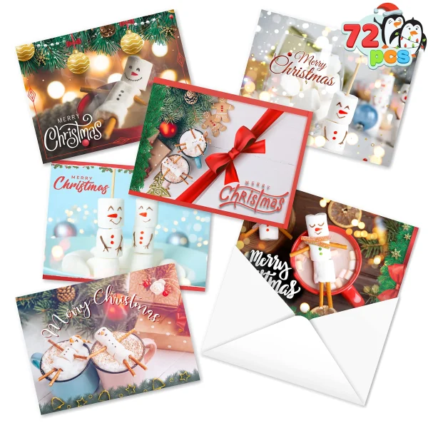72pcs Christmas Marshmallow Holiday Cards 4 72pcs Christmas Marshmallow Holiday Cards - Image 2