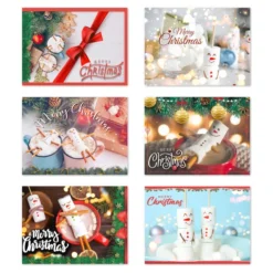 72pcs Christmas Marshmallow Holiday Cards 10 72pcs Christmas Marshmallow Holiday Cards -Christmas Favors Shop 72Pcs Marshmallow Holiday Card 2 result 600x600 1