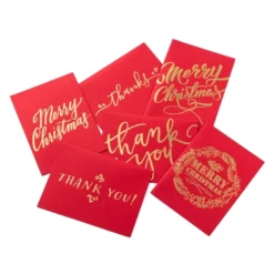 72pcs Christmas Red Thank You Cards 10 72pcs Christmas Red Thank You Cards -Christmas Favors Shop 72Pcs Red Thank You Cards 2 result 600x600 1
