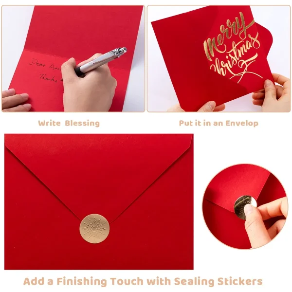 72pcs Christmas Red Thank You Cards 7 72pcs Christmas Red Thank You Cards - Image 5