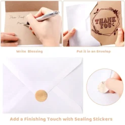 72pcs Kraft Christmas Thank You Cards With Envelopes -Christmas Favors Shop 72Pcs Thank you Kraft Card 5 result 600x600 1