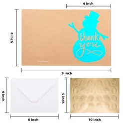 72pcs Kraft Christmas Thank You Cards With Envelopes -Christmas Favors Shop 72Pcs Thank you Kraft Card 6 result 600x600 1