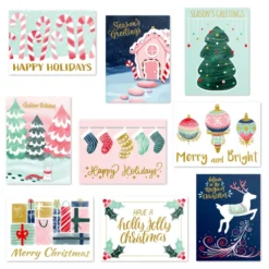 72Pcs Christmas Watercolor Cards 10 72Pcs Christmas Watercolor Cards -Christmas Favors Shop 72Pcs Watercolor Christmas Cards 4 result 600x600 1