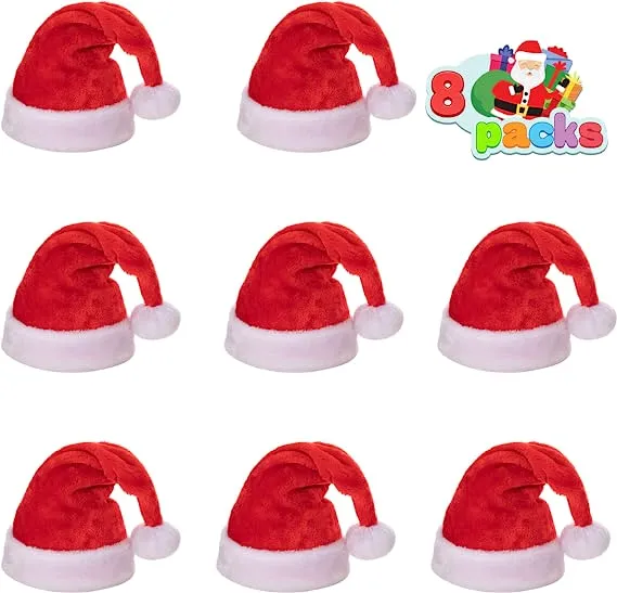 8 Pcs Premium Christmas Santa Hats 4 8 Pcs Premium Christmas Santa Hats - Image 2