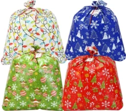 8pcs Jumbo Christmas Gift Bags With Tags 36x44in