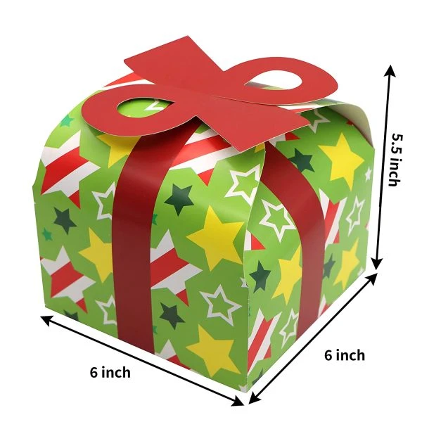 24pcs 3D Christmas Goodie Boxes With Bow 8 24pcs 3D Christmas Goodie Boxes With Bow - Image 6