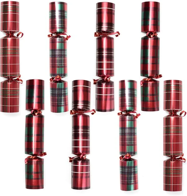 8pcs Buffalo Plaid Design Christmas Crackers 10in 3 8pcs Buffalo Plaid Design Christmas Crackers 10in