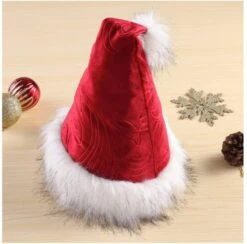 Santa Hat With Plush Trim