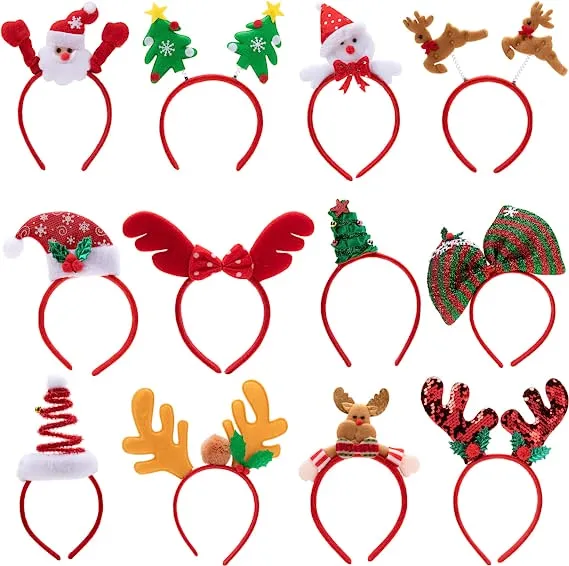12pcs Assorted Design Christmas Headband 3 12pcs Assorted Design Christmas Headband