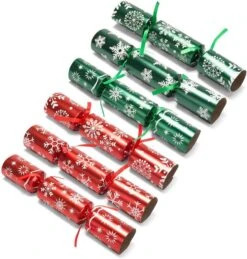 Fun 12pcs No Snap Red And Green Snowflake Christmas Crackers -Christmas Favors Shop 91Q2j8eaGRL. AC SL1500 6 600x629 1