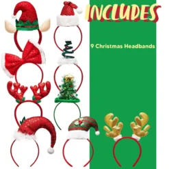 Kids 9pcs Assorted Christmas Headband 11 Kids 9pcs Assorted Christmas Headband -Christmas Favors Shop 9Pcs Assortment Christmas Headbands 4 600x600 1