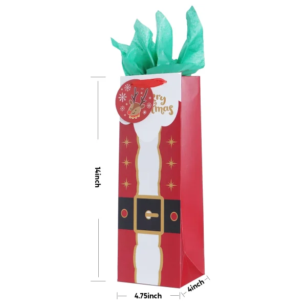 9pcs Christmas Wine Bottle Paper Bags 7 9pcs Christmas Wine Bottle Paper Bags - Image 5