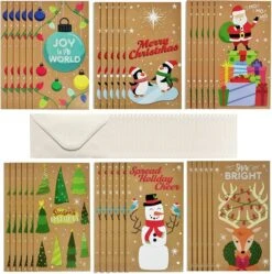36pcs Kraft Paper Christmas Greeting Money Cards