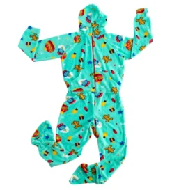 Adult Hooded Fleece Christmas Pajama One Piece -Christmas Favors Shop Adult Green Christmas Cartoon Onesie 5 result 600x662 1