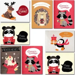 102pcs Christmas Animal Greeting Cards 12 102pcs Christmas Animal Greeting Cards -Christmas Favors Shop Animal Greeting Cards 102 Pcs 5 result 600x600 1