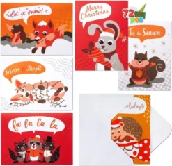 72pcs Christmas Animal Greeting Cards 10 72pcs Christmas Animal Greeting Cards -Christmas Favors Shop Animals Holiday Cards 72 Pcs 3 result 600x580 1