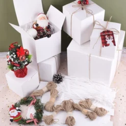 30pcs Christmas White Gift Boxes