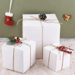 30pcs Christmas White Gift Boxes -Christmas Favors Shop Assorted 3 D White paper Box with Twines Grass 30 Pcs 4 result 600x600 1