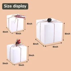 30pcs Christmas White Gift Boxes -Christmas Favors Shop Assorted 3 D White paper Box with Twines Grass 30 Pcs 6 result 600x600 1