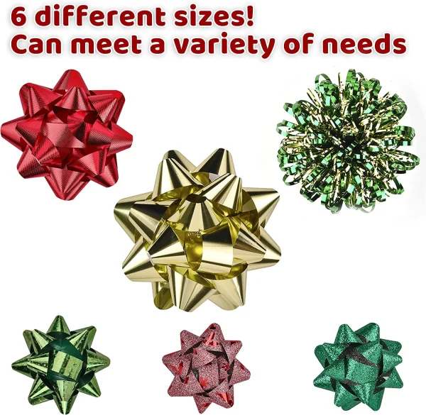 42pcs Assorted Self Adhesive Christmas Gift Bows 5 42pcs Assorted Self Adhesive Christmas Gift Bows - Image 3
